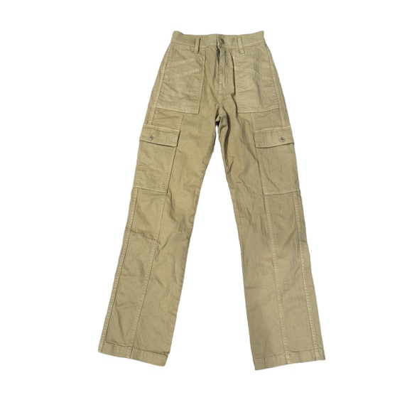 Madewell Pants - Madewell Womens Cargo Pants Size 23 Tan Straight Leg Cargo Pockets Utility Y2K